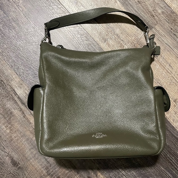 Coach Handbags - Coach Pebble Green Leather Shoulder Bag with Minimalist Design